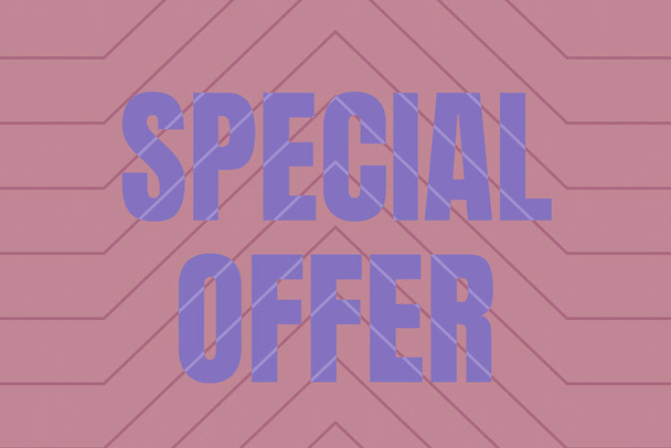 Handwriting text Special Offer. Business showcase Selling at a lower or discounted price Bargain with Freebies Line Illustrated Backgrounds With Various Shapes And Colours. - Photo, Image