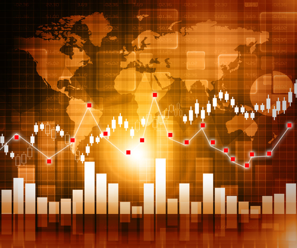 Grafico del mercato azionario e grafico a barre
 - Foto, immagini