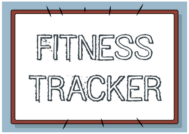 Handwriting text Fitness Tracker. Conceptual photo a monitoring device that records any healthrelated activity Line Illustrated Backgrounds With Various Shapes And Colours. - Photo, Image