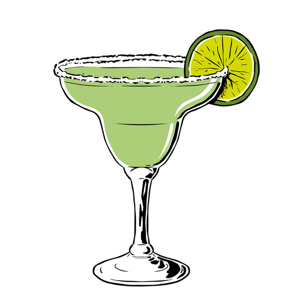 Erillinen vihreä cocktail-kuvitusvektori - Vektori, kuva