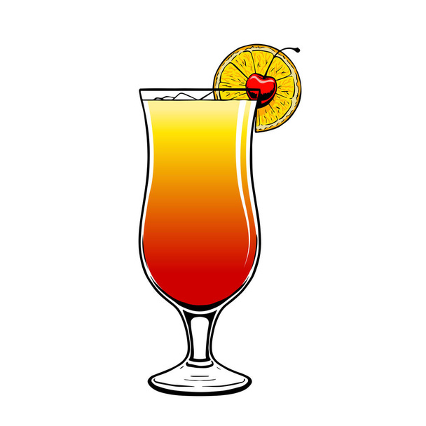 Isolated red cocktail illustration vector - Вектор,изображение
