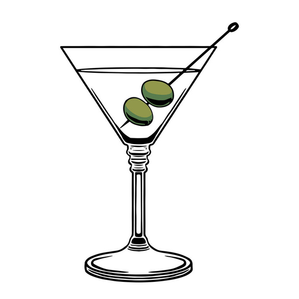 Изолированный вектор коктейля мартини - Вектор,изображение