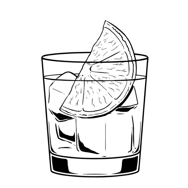 Isolated lemon cocktail draw illustration vector - Vector, Image