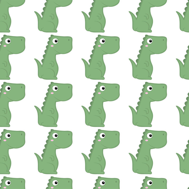 Cute rdinosaur Pattern. Cartoon animal background for kids, textile, pattern fabric, wallpaper - Vektori, kuva
