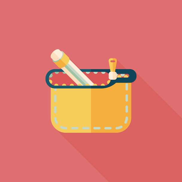 pencil box flat icon with long shadow,eps10 - Vector, Imagen