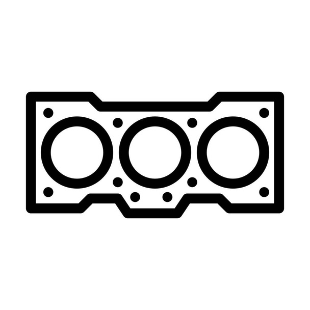 replacing the cylinder head gasket line icon vector illustration - Vector, Image