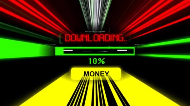 Downloading money progress bar on the screen - Materiał filmowy, wideo