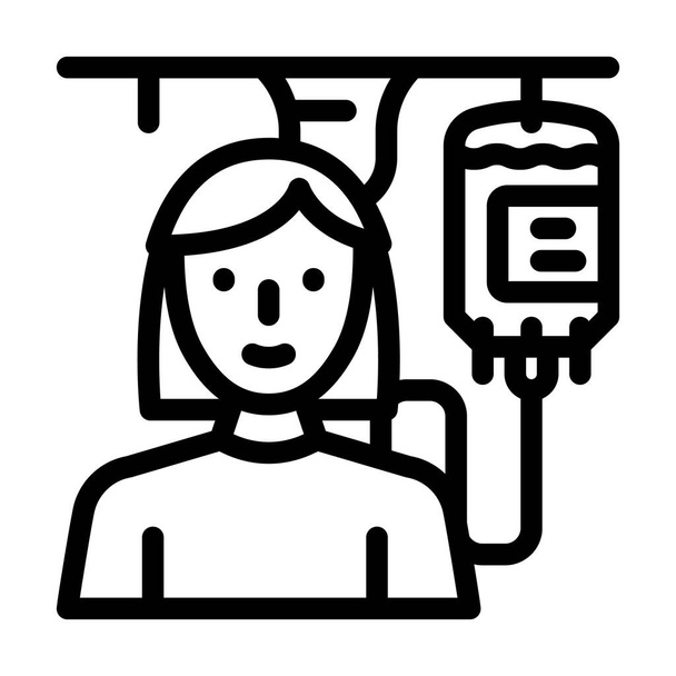 blood transfusion nurse line icon vector illustration - Wektor, obraz