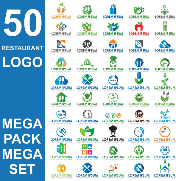 set of restaurant logo , set of food vector - Vettoriali, immagini