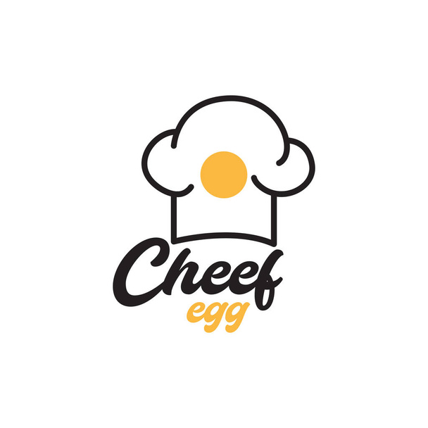 hoed chef-kok met ei logo ontwerp vector grafisch symbool pictogram teken illustratie creatief idee - Vector, afbeelding