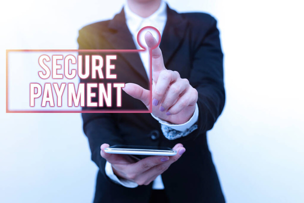 Handwriting text Secure Payment. Word Written on Security of Payment refers to ensure of paid even in dispute Presenting New Technology Ideas Discussing Technological Improvement - Photo, Image