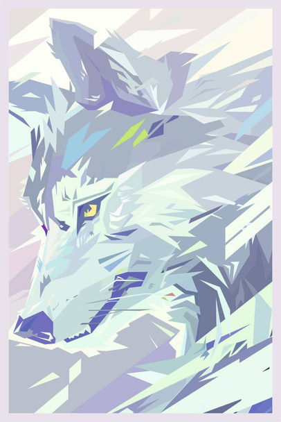 Северный грозный волк - графический - Вектор,изображение