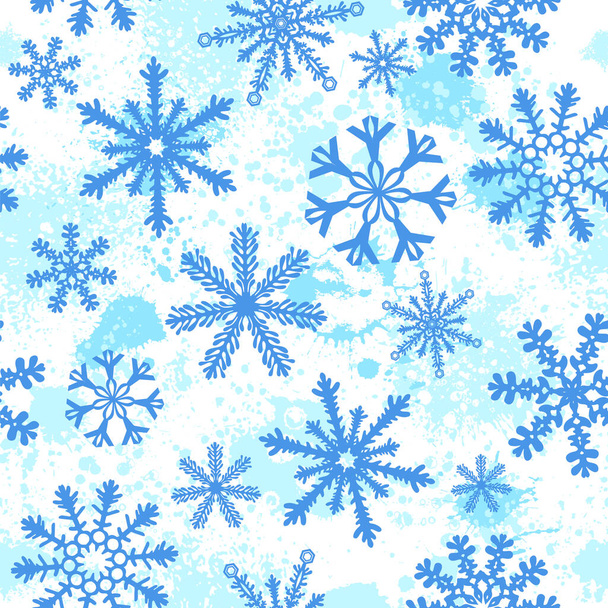 Fondo de copo de nieve sin costuras. Ilustración vectorial - Vector, Imagen