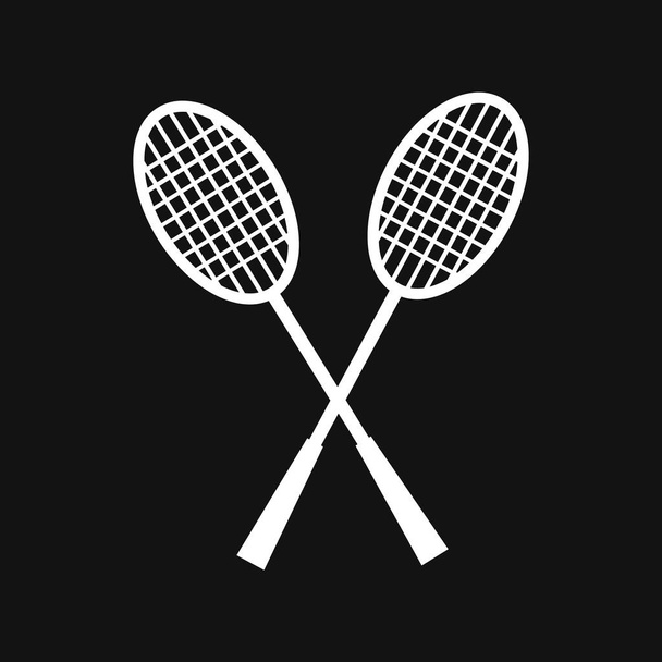 Badminton ikonu. Siluet dolandırıcılığı. Vektör hisse senedi çizimi. EPS 10 - Vektör, Görsel