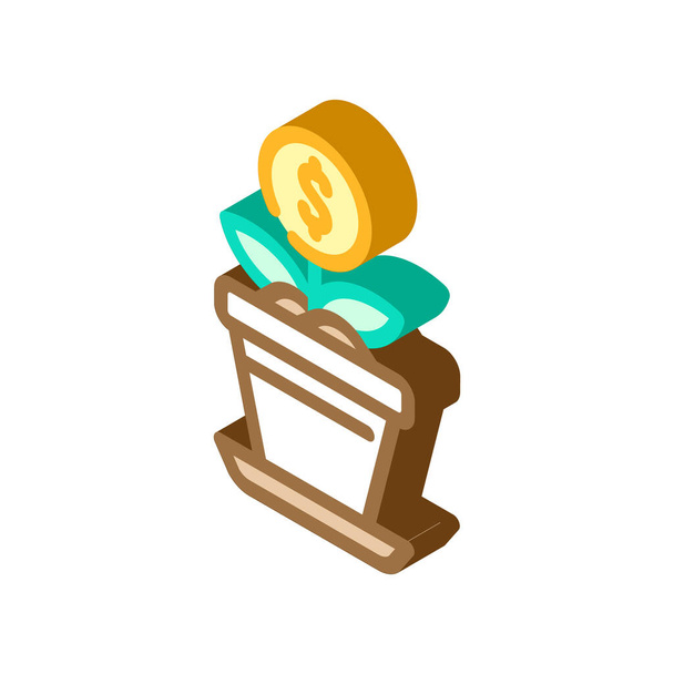 expense growing isometric icon vector illustration - Vector, Image