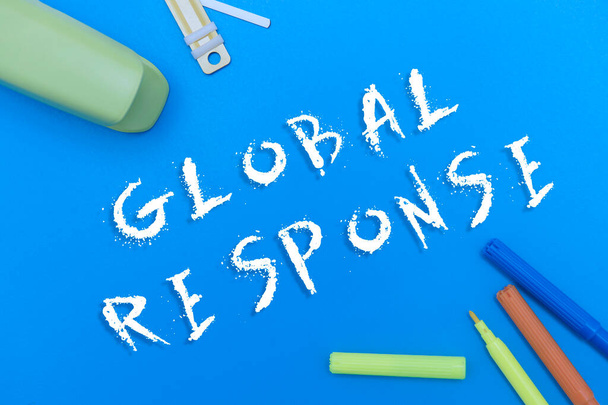 Conceptual display Global Response. Business overview indicates the behaviour of material away from impact point Flashy School Office Supplies, Teaching Learning Collections, Writing Tools, - Photo, Image