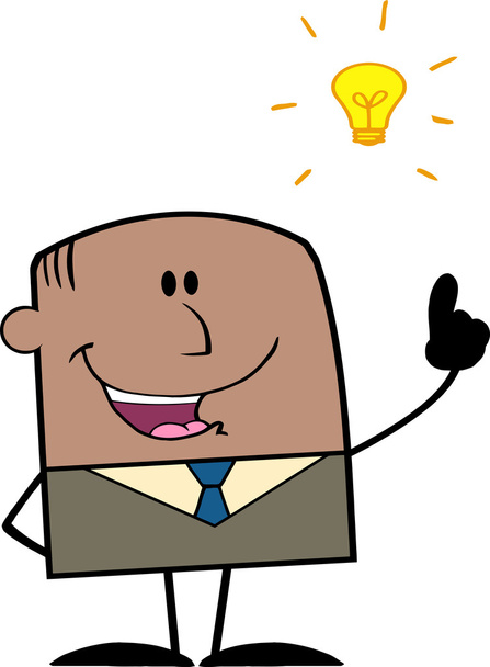 African American Businessman With A Bright Idea - Photo, Image