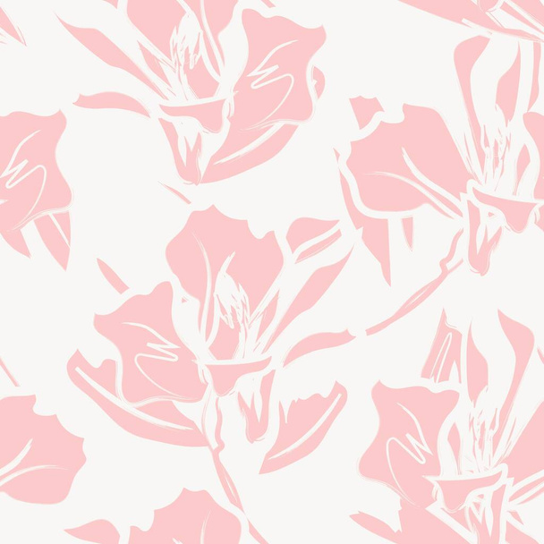 Floral brush strokes seamless pattern background for fashion textiles, graphics, backgrounds and crafts - Διάνυσμα, εικόνα