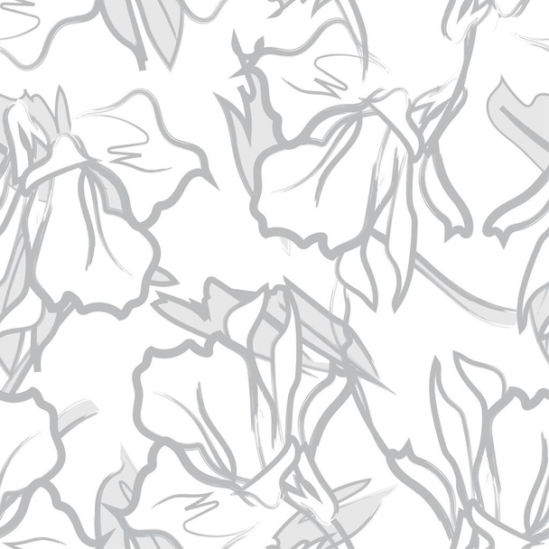 Floral brush strokes seamless pattern background for fashion textiles, graphics, backgrounds and crafts - Vetor, Imagem