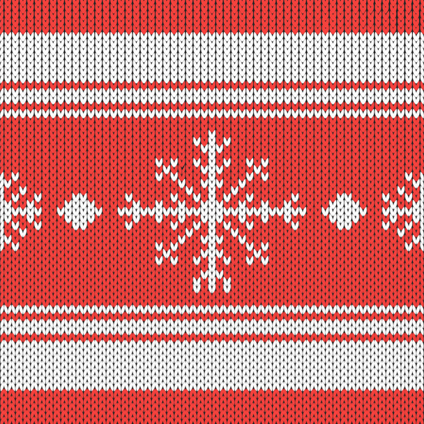 Christmas Knit Print. Scandinavian Red Knitted Border. Wool Pullover. Sweater Ugly Holiday Ornament. Festive Crochet. - Foto, immagini