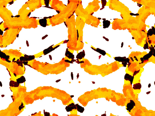 Ilustración de cuero Safari africano. Patrón de oro amarillo dibujado a mano Aspid. Impresión de piel de serpiente. Imitación de Dragón Veneno. Patrón Aspid Seamless. Elapidae Fondo de Primer plano. - Foto, imagen