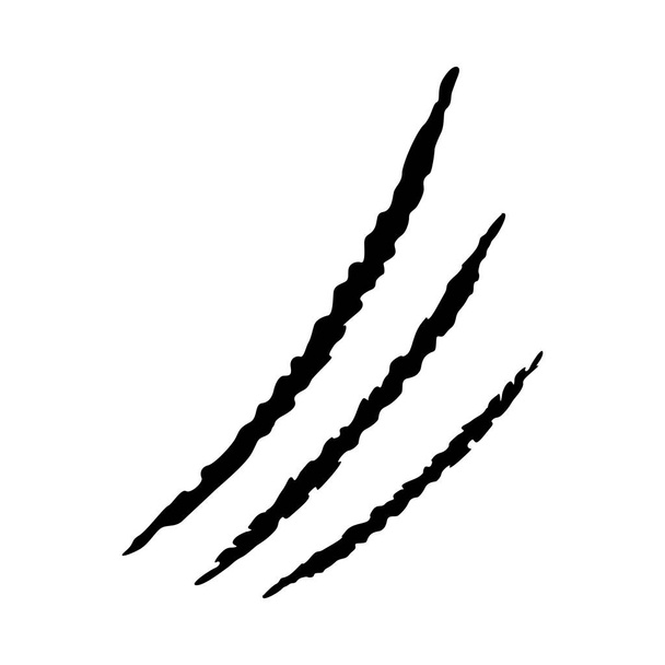 Klauwen krassen pictogram geïsoleerd op witte achtergrond. Verscheidene vormen inkepingen van wilde dieren. Vector Illustratie - Vector, afbeelding