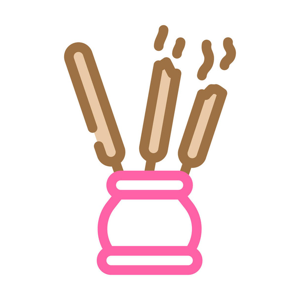 aroma therapy meditation color icon vector illustration - Vector, Image