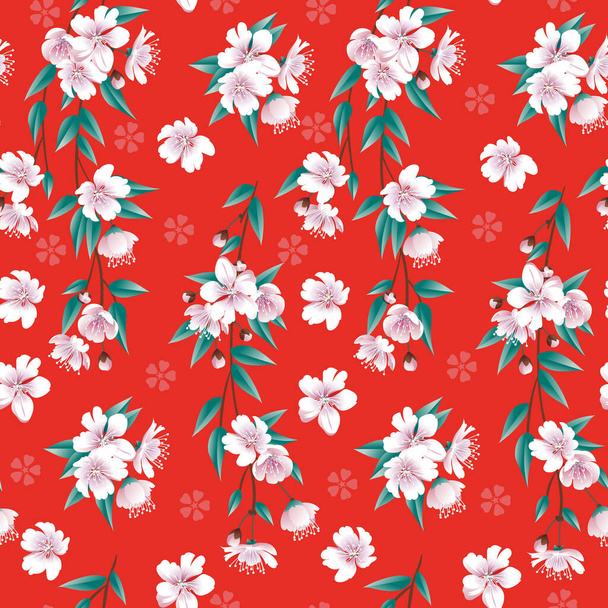 Seamless spring pattern with cherry blossom - Vektori, kuva