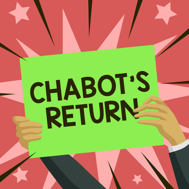 Koncepční titulek Chabot S Return. Obchodní nápad návrat konverzace přes sluchovou nebo textovou metodu -42194 - Fotografie, Obrázek