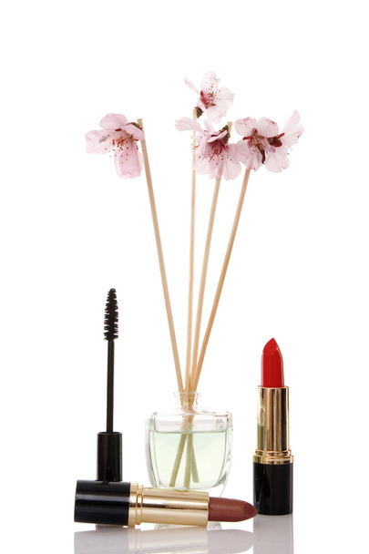 Cosmetics, parfume and flower - Foto, Bild