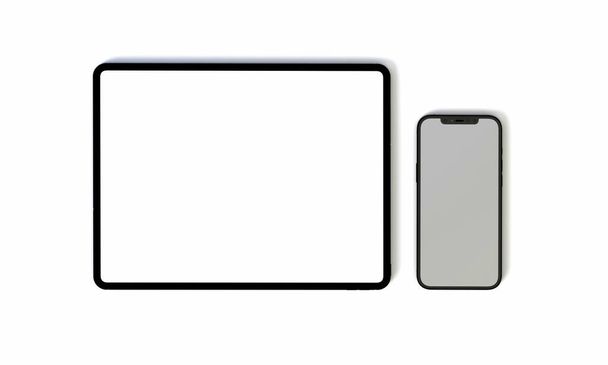 3d render illustration generic phone mock up in a white design high key - Photo, Image