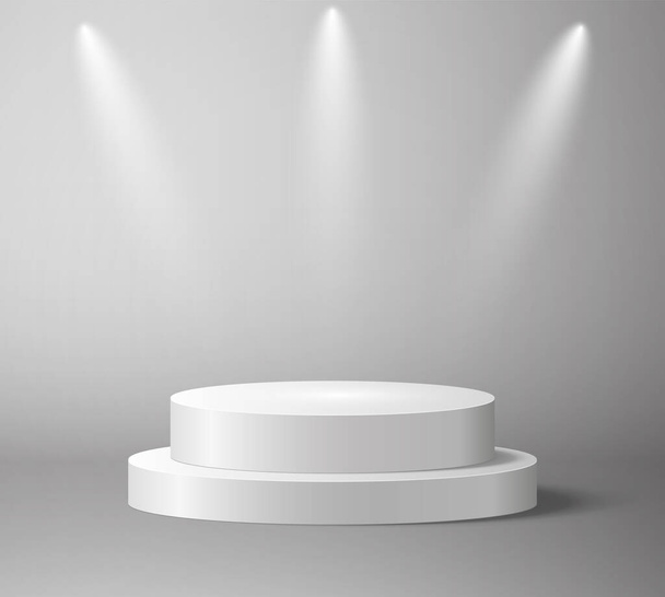 Stage podium with spotlight. - Vector, Image