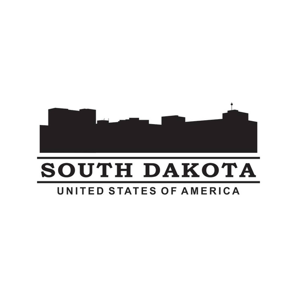 south dakota skyline silhouette vector logo - Vecteur, image