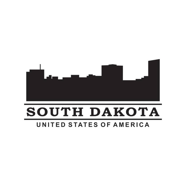 south dakota skyline silhouette vector logo - Vecteur, image