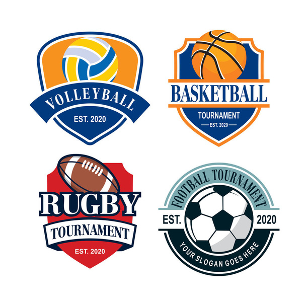 Un conjunto de vectores de torneo, un conjunto de logotipo deportivo - Vector, imagen