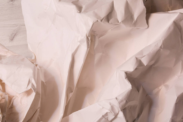 White creased crumpled paper background grunge texture backdrop - Fotografie, Obrázek