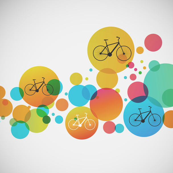 Vector set of bicycle on colored backgrounds - Vector, Image