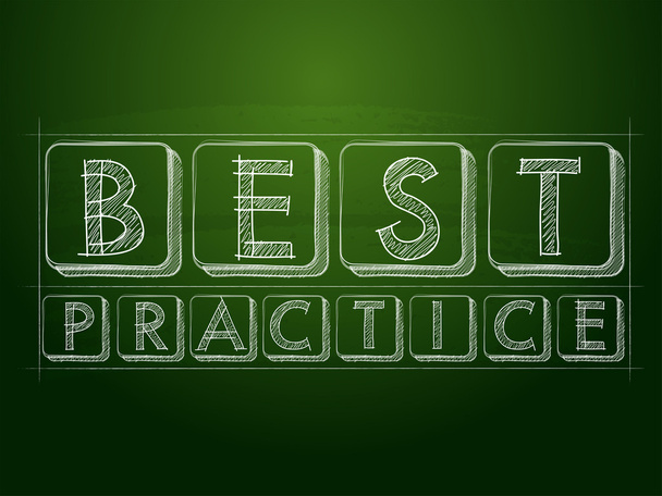 best practice over green blackboard - Photo, Image