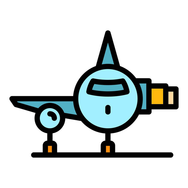 Airplane icon color outline vector - Vektor, Bild