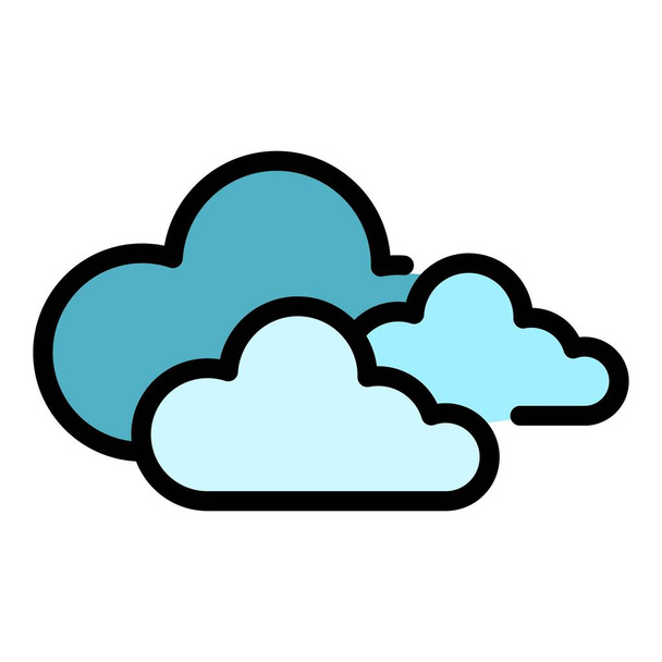 Cloudy forecast icon color outline vector - Vector, imagen