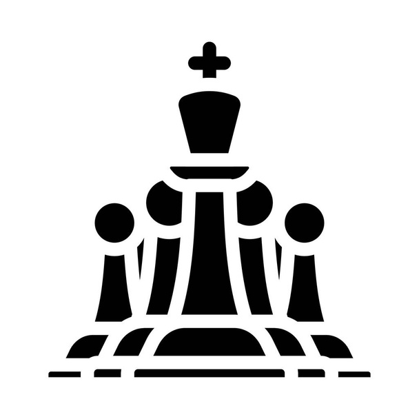 chess game glyph icon vector illustration - Vetor, Imagem