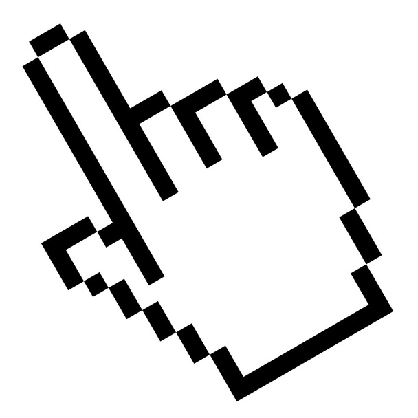 Пиксельная графическая рука - указательный палец
 - Вектор,изображение