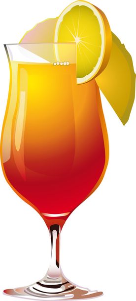 Красивый стакан с освежающим напитком
 - Вектор,изображение