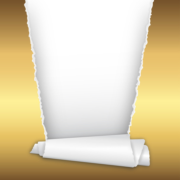 roztrhané otevřené zlatý papír s prostorem pro text - Vektor, obrázek