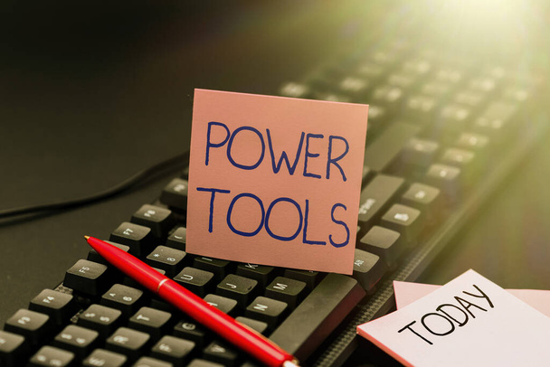 Концептуальний дисплей Power Tools. Інструменти для бізнес-вітрин, що працюють на електродвигуні, в основному використовуються для ручної роботи Введення інформації про веб-сайт, редагування та оновлення вмісту електронної книги
 - Фото, зображення