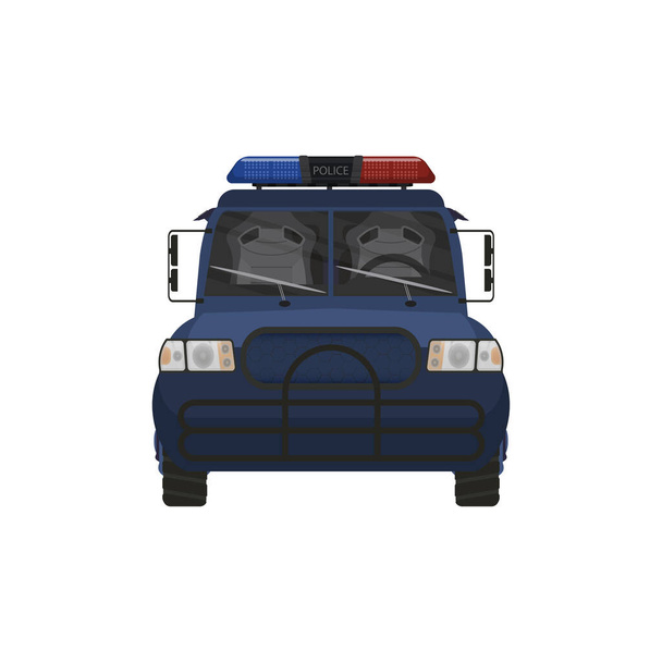 Polis arabası basit illüstrasyon, ön manzara - Vektör, Görsel