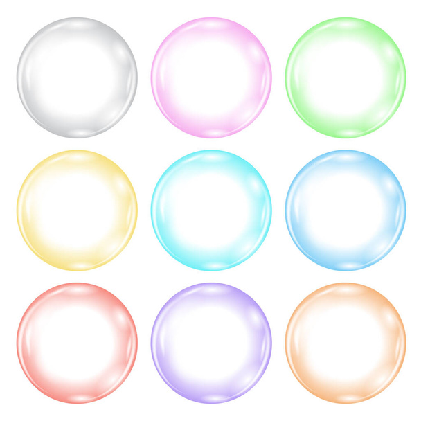 Icono colorido de la burbuja del jabón del círculo aislado en el fondo - Foto, Imagen
