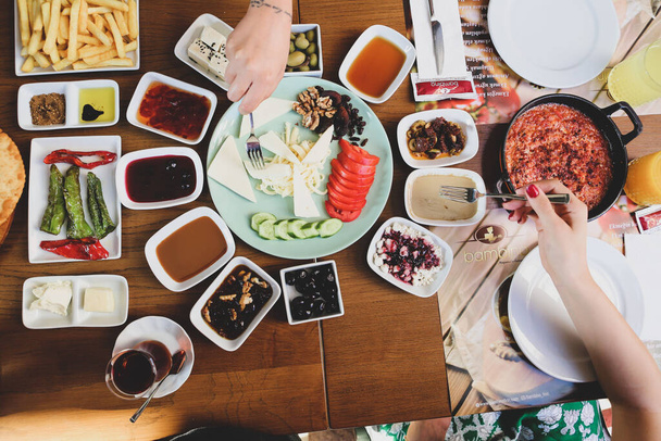 Rich and delicious Turkish breakfast - Foto, immagini