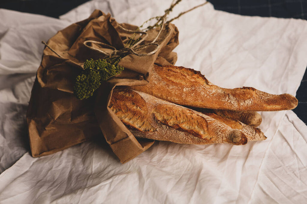 delicious natural aesthetic baked bread - Foto, imagen