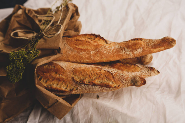 finom természetes esztétikai sült kenyér - Fotó, kép